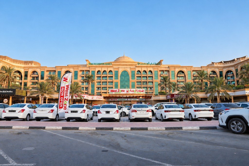 Dubai Residential Oasis building and West Zone entrance